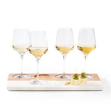 Wood and Marble Wine Flight Cheese Board Set | Mark and Graham | Mark and Graham