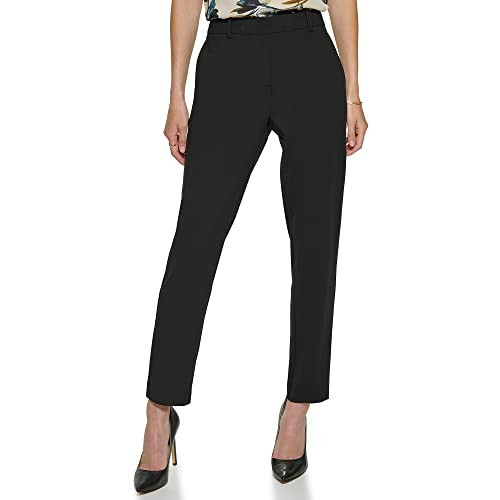 DKNY Womens Fixed Waist Skinny Dress Pants, Black, 18 US | Amazon (US)