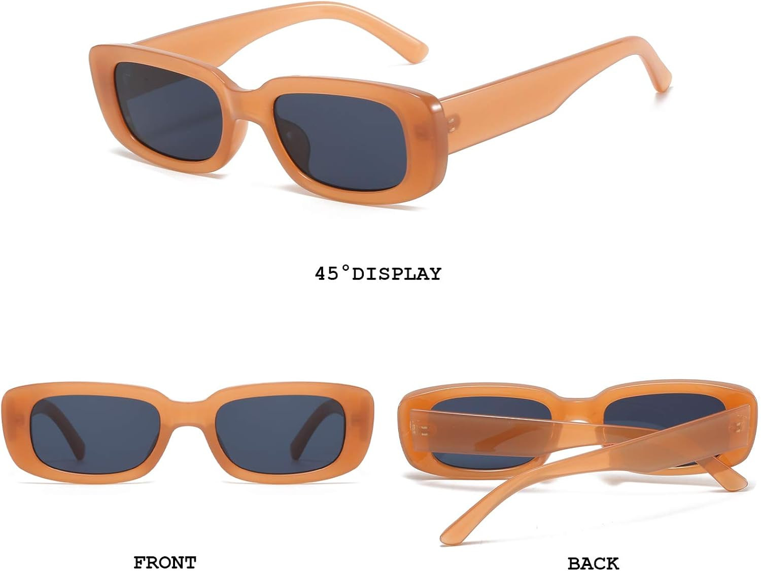 BUTABY Rectangle Sunglasses for Women Retro Driving Glasses 90’s Vintage Fashion Narrow Square ... | Amazon (US)