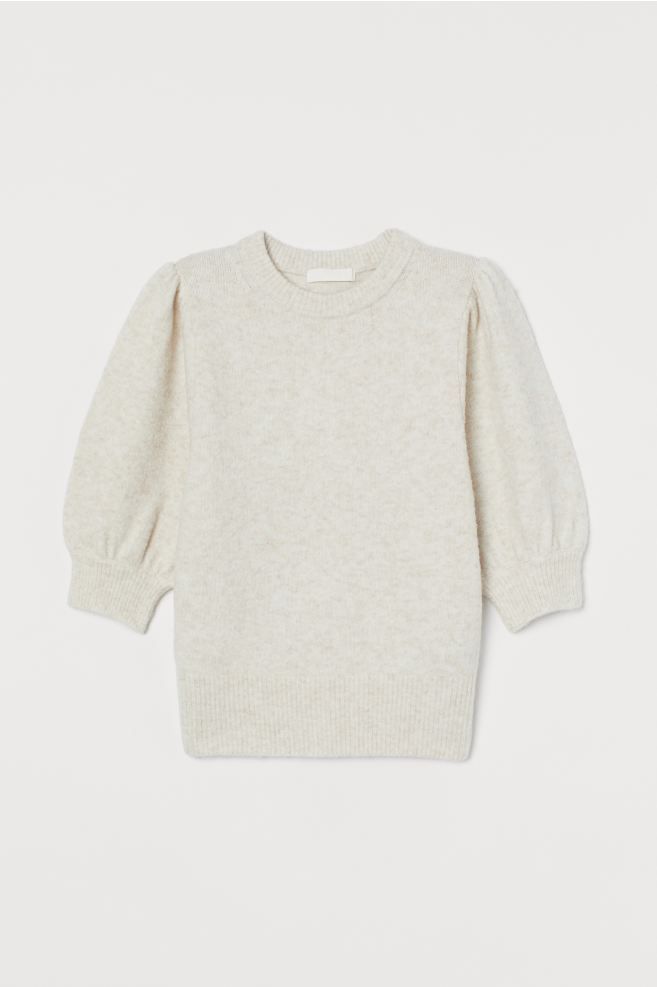 Puff-sleeved Knit Sweater | H&M (US + CA)