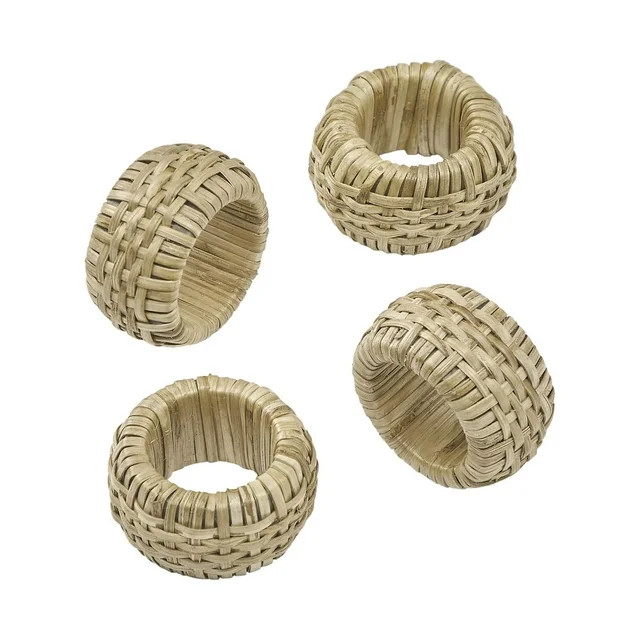 My Texas House Jute Natural Woven Napkin Rings, Set of 4 Pieces | Walmart (US)
