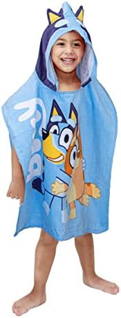 Jay Franco Bluey Piggyback Bath/Pool/Beach Hooded Poncho - Super Soft & Absorbent Cotton Towel, M... | Amazon (US)