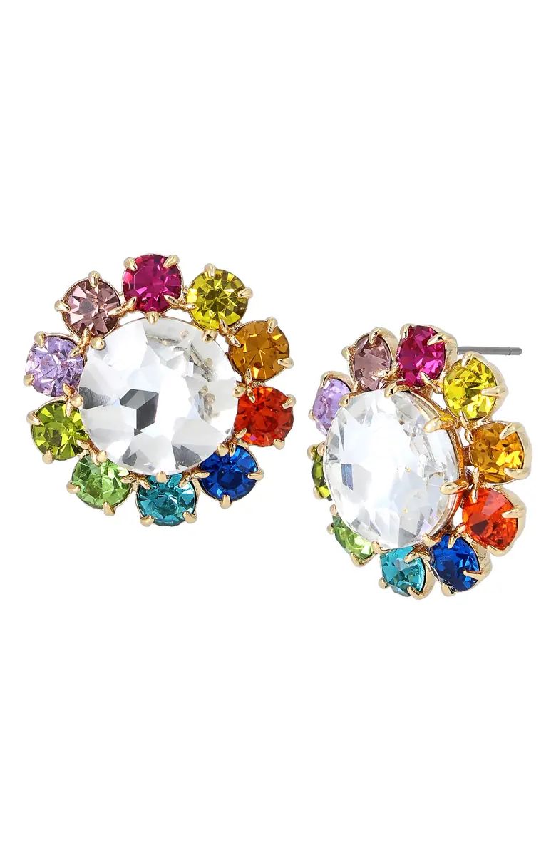 Mixed Crystal Button Stud Earrings | Nordstrom