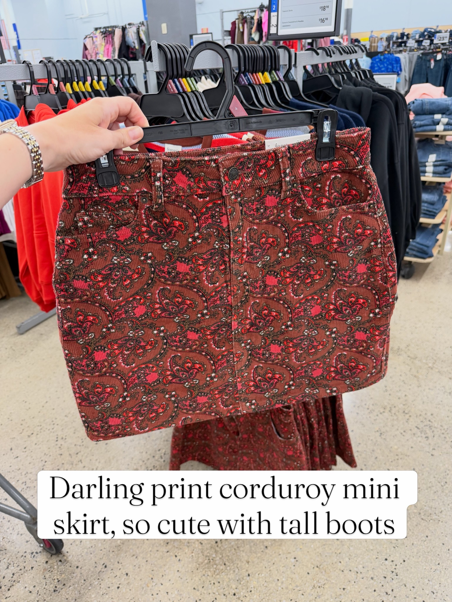 Cutie corduroy skirt at Walmart #walmartfashion