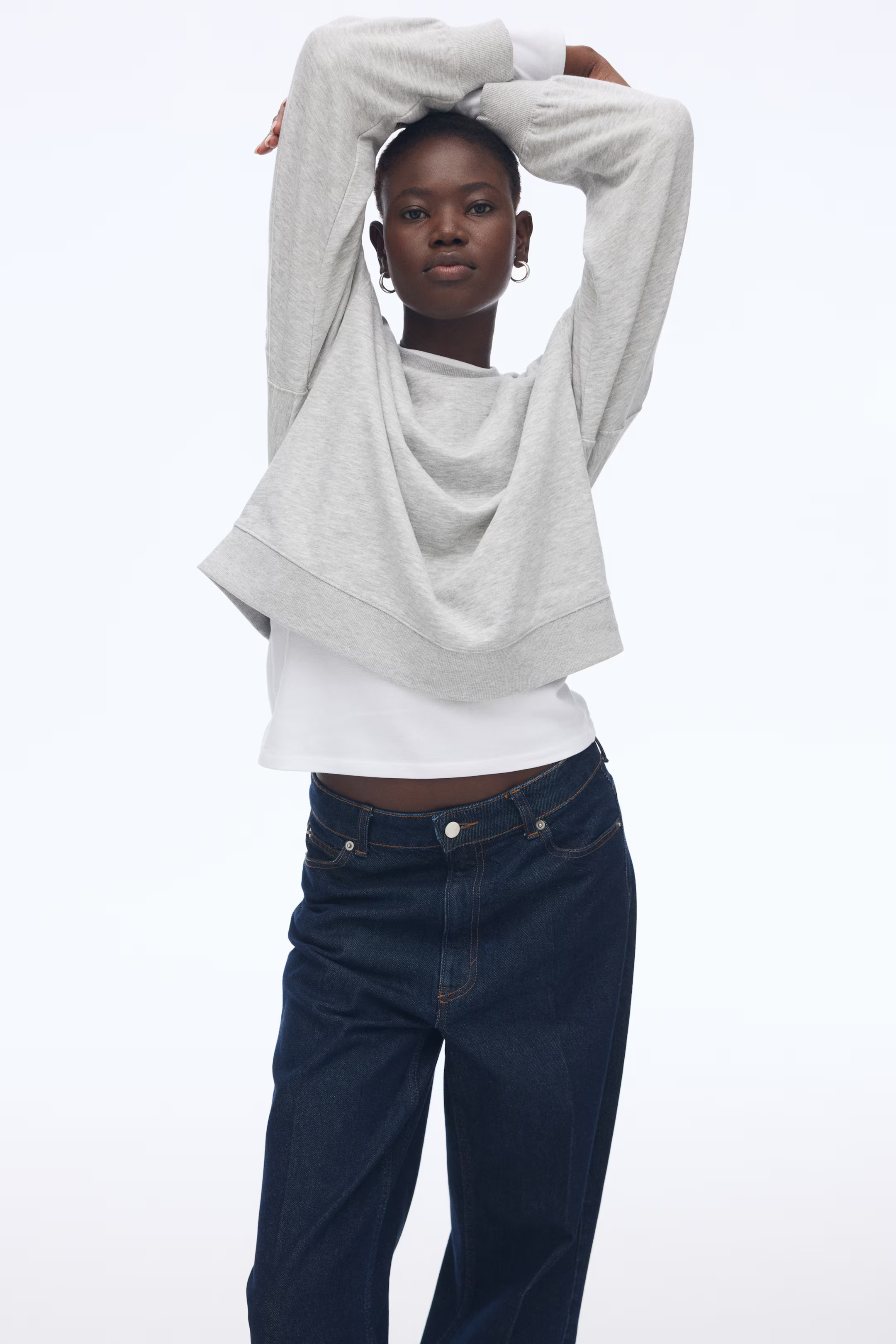 Sweatshirt - Grey marl - Ladies | H&M GB | H&M (UK, MY, IN, SG, PH, TW, HK)