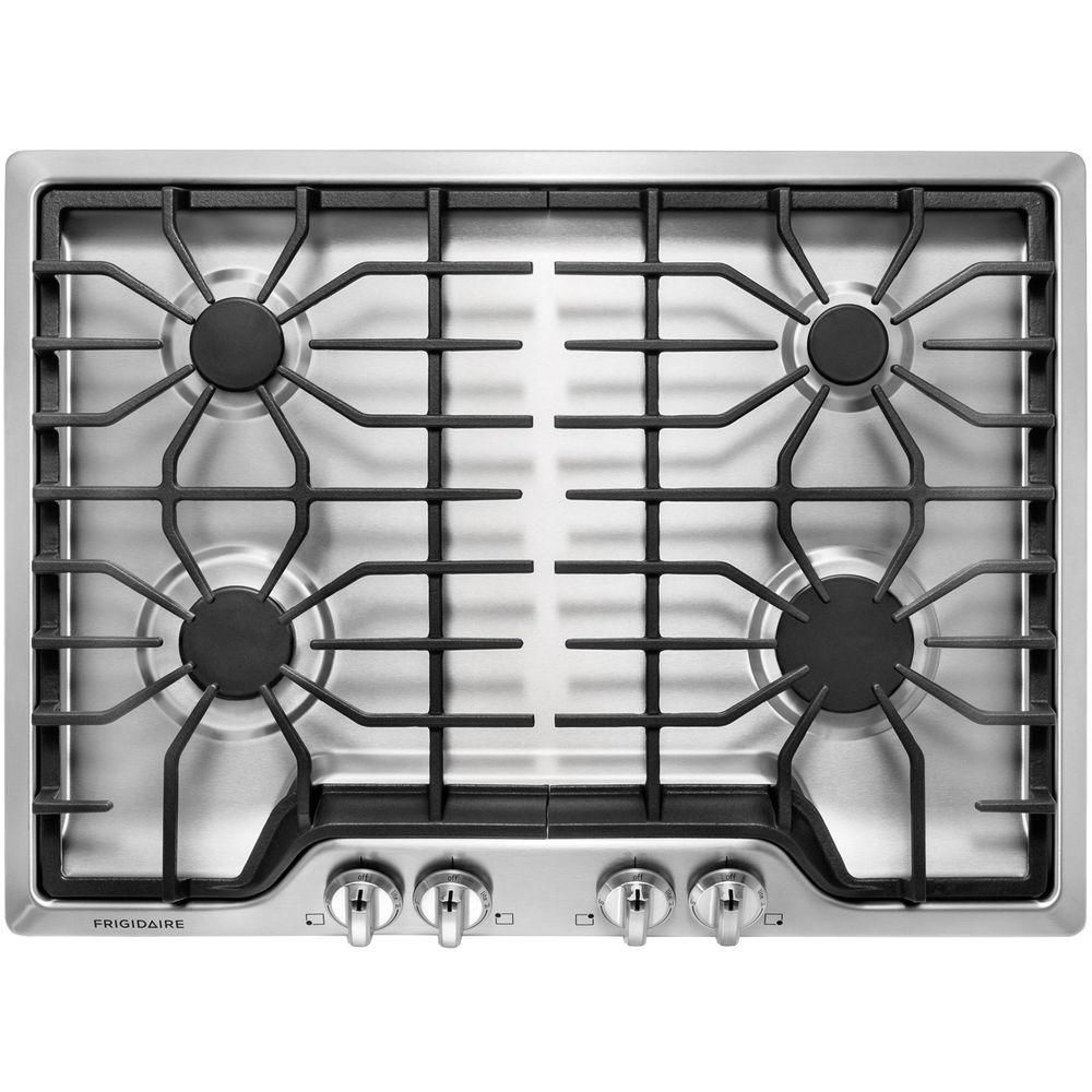 Frigidaire 30 in. Gas Cooktop in Stainless Steel with 4 Burners, Silver | The Home Depot