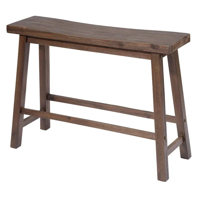 Boraam Sonoma 24in. Backless Wood Dining Bench - Chestnut Wire-Brush Finish | Walmart (US)