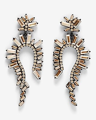 Rhinestone Hook Drop Earrings | Express