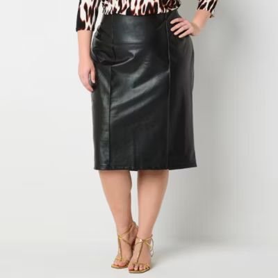 new!Bold Elements Womens High Rise Midi Pencil Skirt-Plus | JCPenney