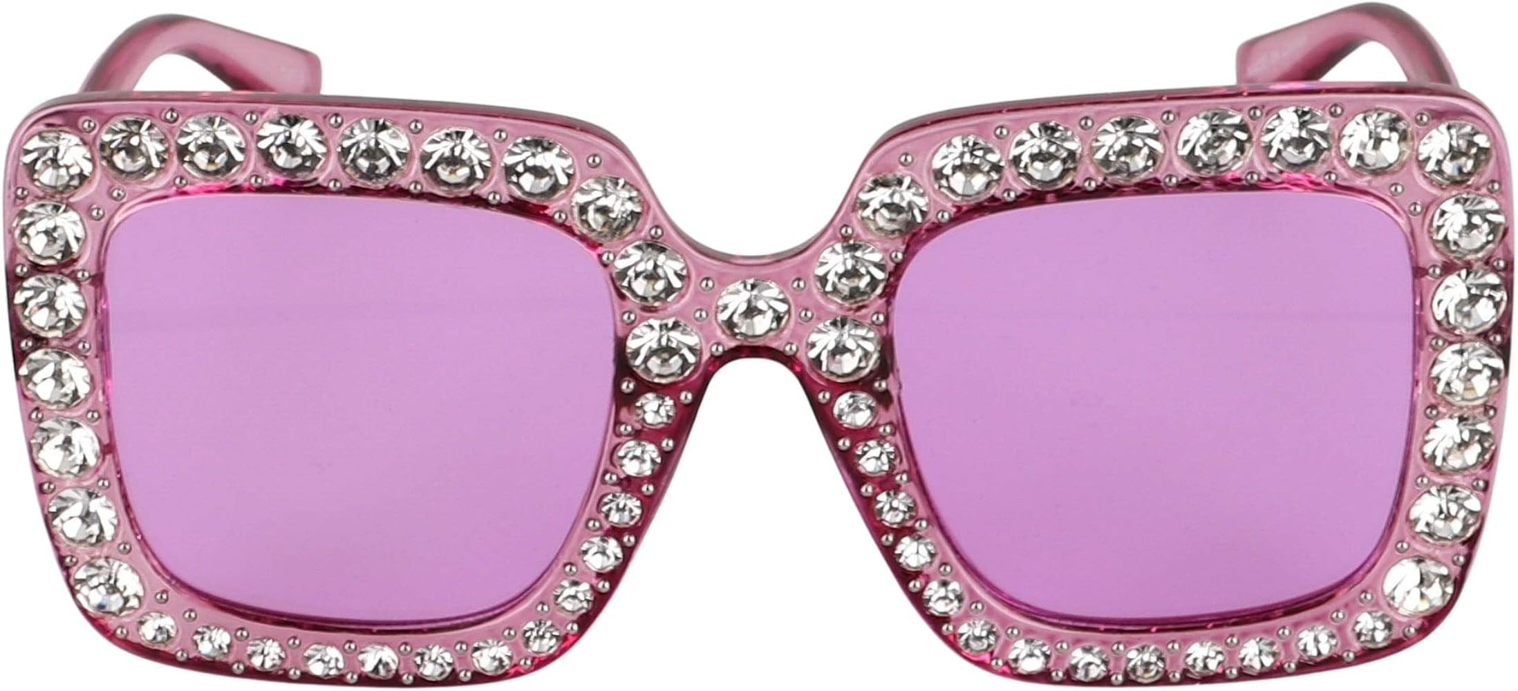 FLAWLESS Oversized Square Frame Bling Rhinestone Crystal Design Sunglasses For Women | Amazon (US)