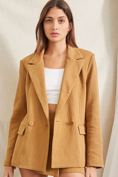 Crinkled Button-Front Blazer | Forever 21 (US)