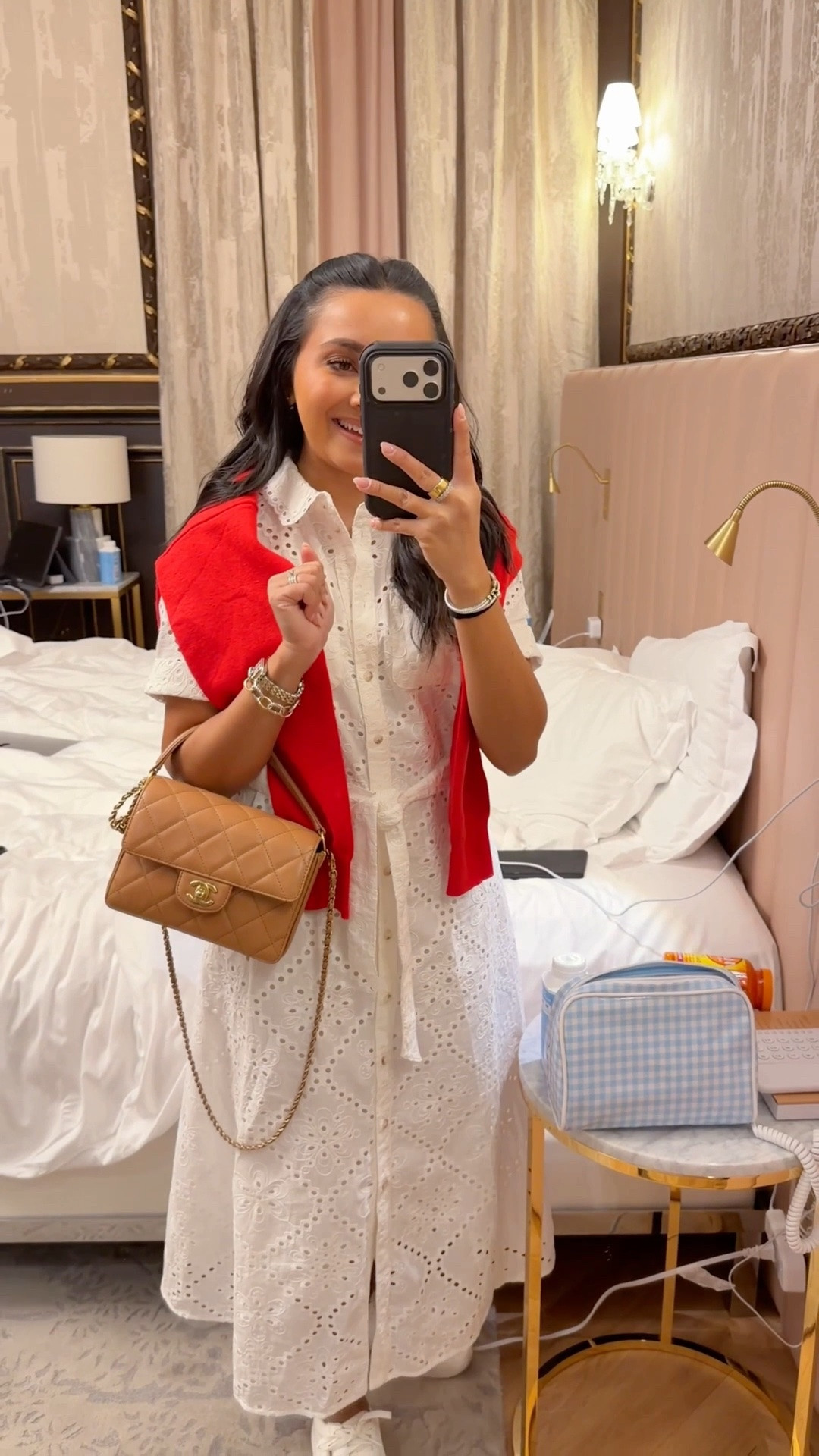 Paris Outfit!
Red cardigan size small TTS
Eyelet dress size size 2 - fits perfectly! I’d usually be a zero in other brands 
Sneakers size 6.5 TTS

#LTKPetite #LTKootd #LTKTravel