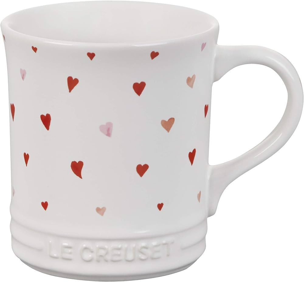 Le Creuset La'Amour Stoneware Mug, White with Heart Applique | Amazon (US)
