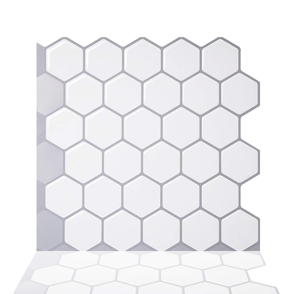 Tic Tac Tiles 10"x10" Peel and Stick Self Adhesive Removable Stick On Kitchen Backsplash Bathroom 3D | Amazon (US)