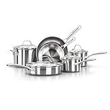 Calphalon 10-Piece Pots and Pans Set, Stainless Steel Kitchen Cookware with Stay-Cool Handles and... | Amazon (US)