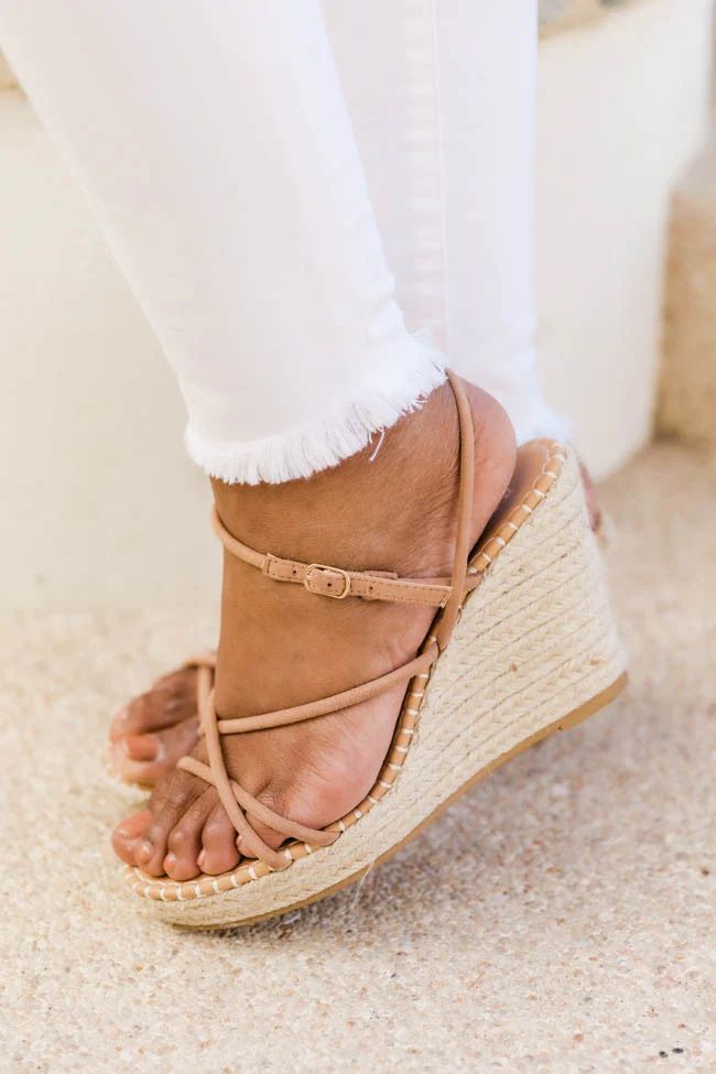 Larisa Strappy Beige Wedges | The Pink Lily Boutique