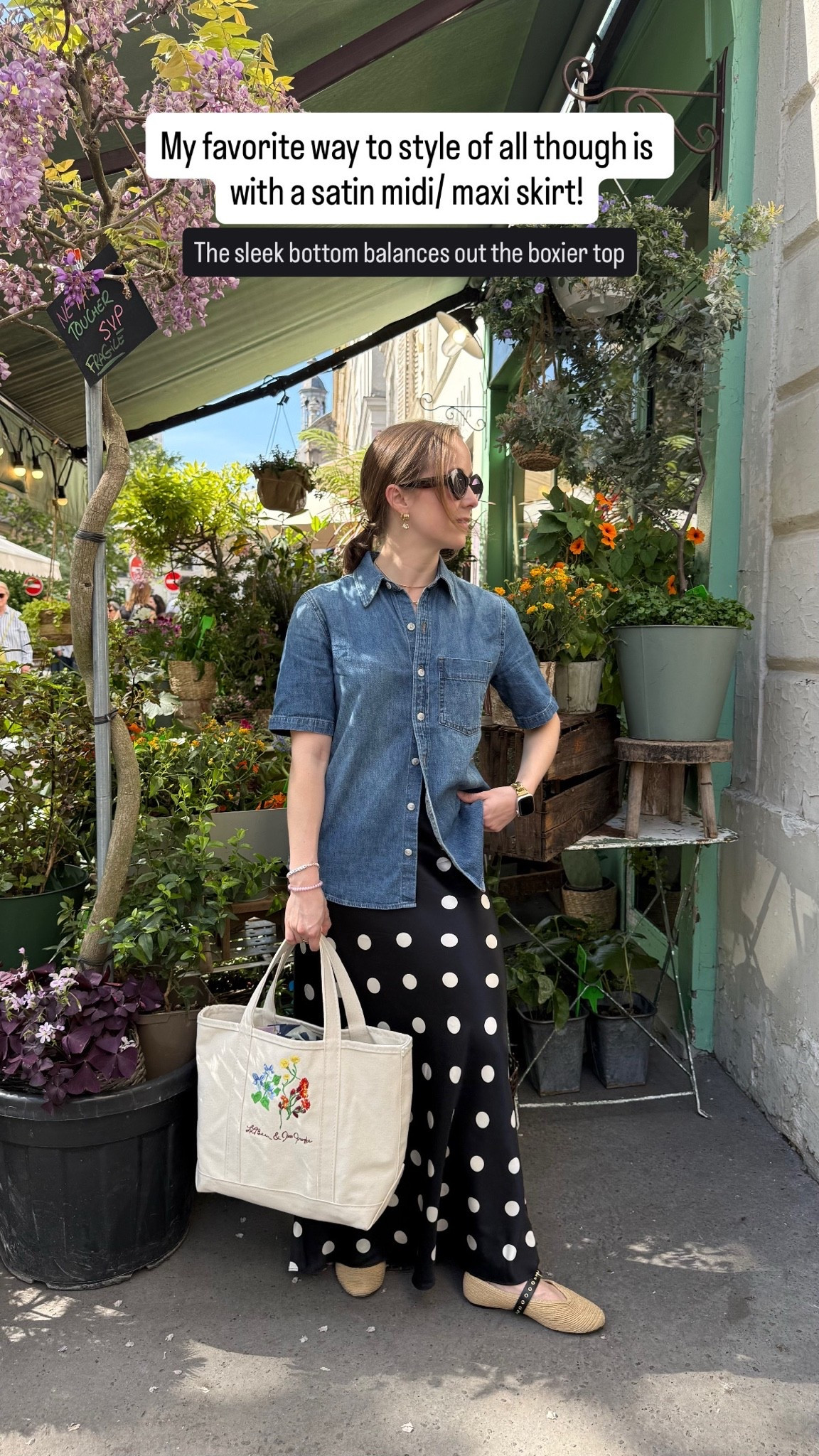 Aritzia sale 
This denim shirt is the most worn piece in my closet size down 1! (I’m 5 ft 2 for length) Wearing xxs
Washable satin midi skirt small quince

#LTKootd #LTKPetite #LTKSaleAlert