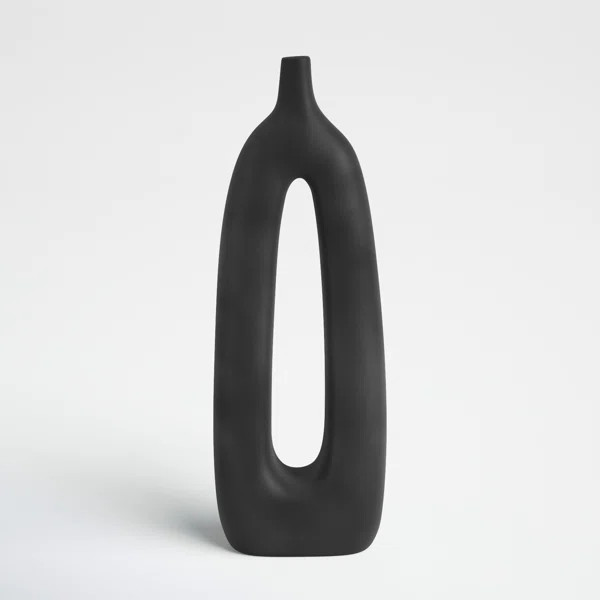 Contemporary Ceramic Abstract Cut-Out Vase | Joss & Main