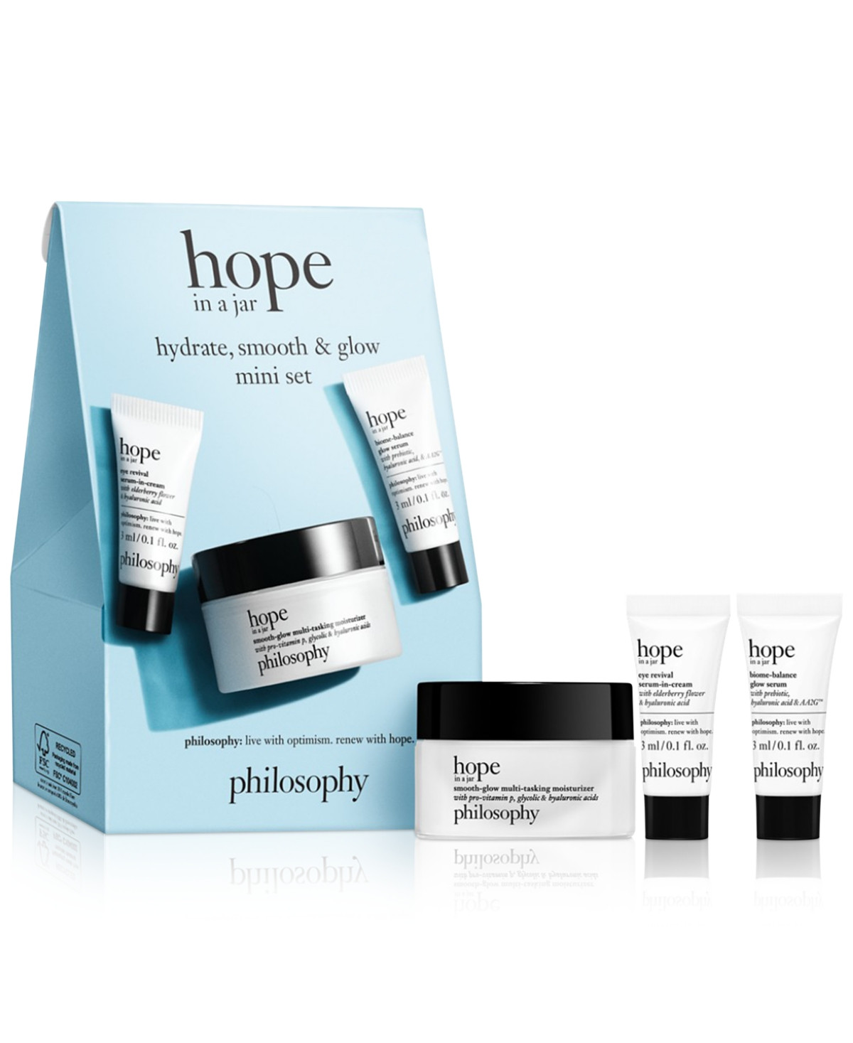 philosophy 3-Pc. hope in a jar hydrate, smooth & glow mini set | Macy's