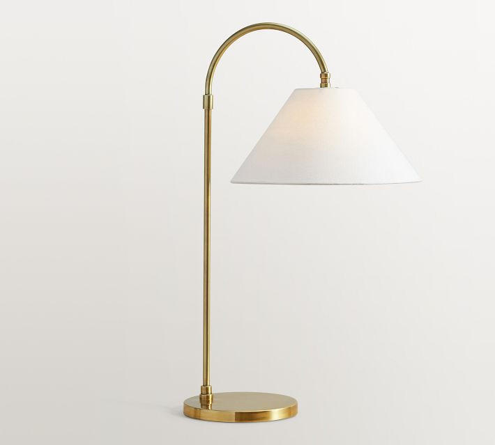 Sinclair Metal Arc 27.5"" Table Lamp, Tumbled Brass | Pottery Barn (US)