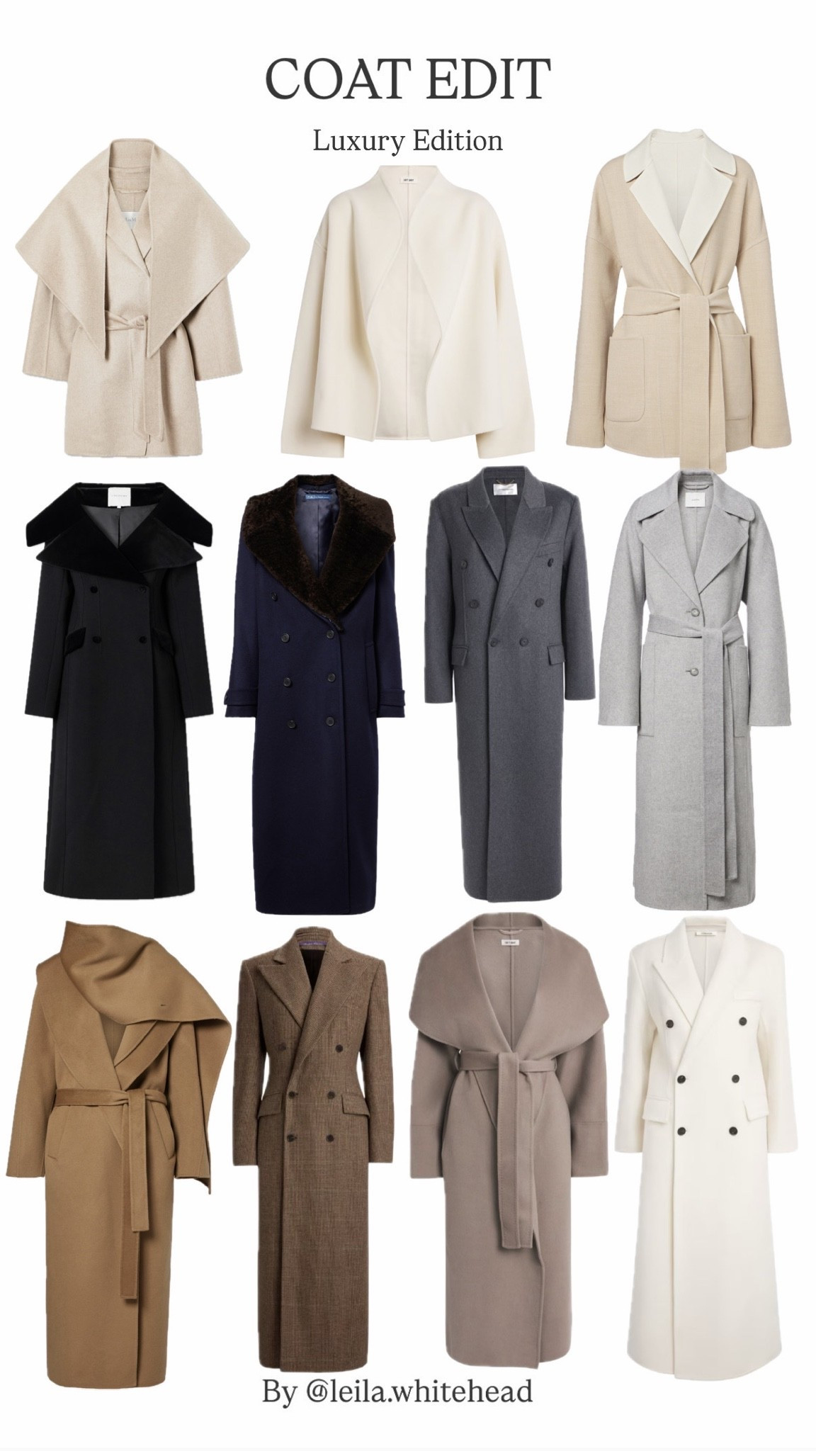 Entering Coat Season:

Here are some helpful tips when shopping for a good winter coat:

 * whilst you don't have to spend a crazy amount of money, stretch to your maximum budget if the quality is justified - it will last much longer & you'll get more wear from it!

* ﻿﻿Keep the colour solid and steer away from pattern so that the coat works with multiple looks

* ﻿﻿double-faced wool or cashmere hangs better and looks more premium

* ﻿﻿Navy and grey are a chic alternative to black & less harsh - whilst a camel or taupe shade offer a chic and elegant option

* Size up to accommodate heavier knitwear & layers as the weather gets colder

#coatseason #wintercoats #autumn

#LTKautumn #LTKluxury #LTKeurope