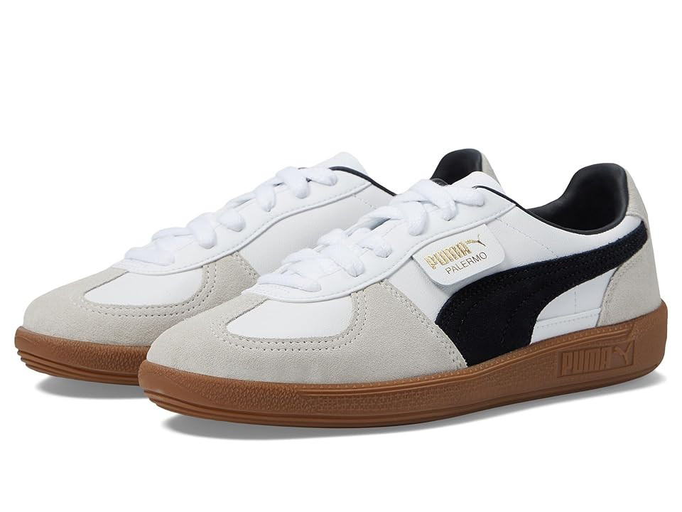 PUMA Palermo Leather Sneakers Women's Shoes Puma White/Vapor Gray/Gum: 9.5 B - Medium, Leather/Textile | Zappos.com