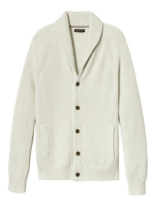 Supima® Cotton Ribbed Shawl Cardigan | Banana Republic US
