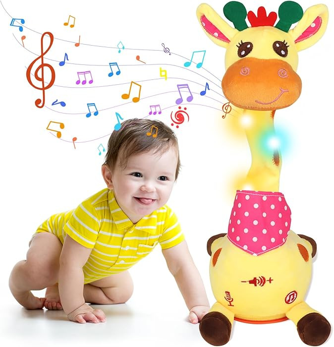 Dancing Giraffe Toy with Led Lights, Talking Singing Giraffe Baby Toy Repeate What You Say (Audio... | Amazon (US)