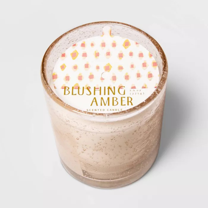 7.9oz Colored Glass Jar Candle Blushing Amber - Opalhouse™ | Target