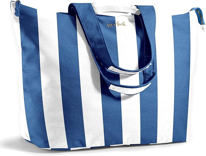 Fit & Fresh Large Beach Bag for Women - Extra Large Travel Tote With Pockets | Amazon (US)