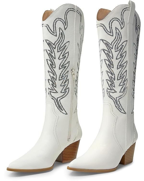 Arromic Cowgirl Boots for Women, Western Cowboy Boots for Women Knee High Tall Pointed Toe Embroi... | Amazon (US)