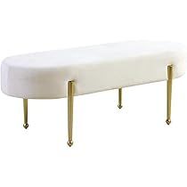 Meridian Furniture Gia Collection Modern | Contemporary Velvet Upholstered Bench with Sturdy Metal L | Amazon (US)