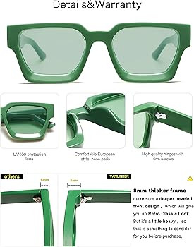 VANLINKER Thick Square Sunglasses for Men Women Retro Chunky Rectangle Shades UV400 Protection VL... | Amazon (US)