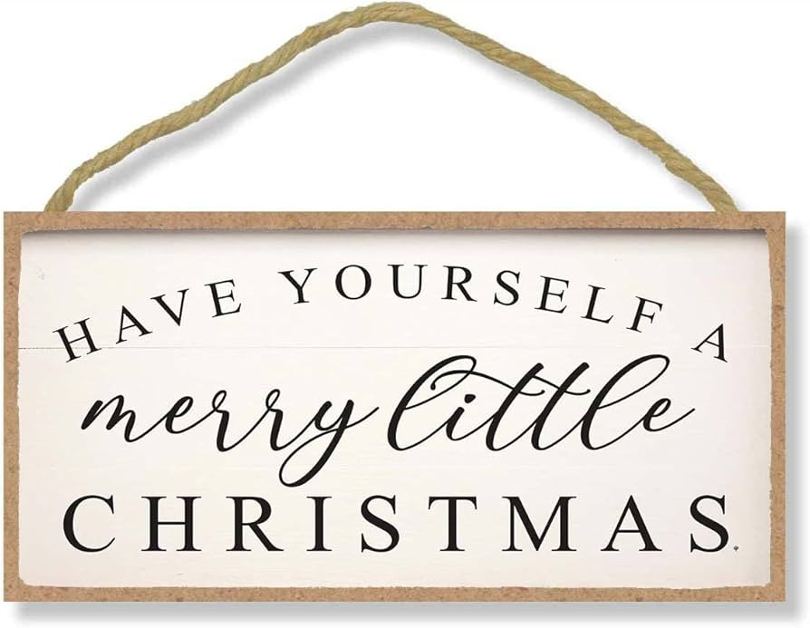 Have Yourself a Merry Little Christmas Shelves Wall Door Hanging Decor Signs Wooden Signs Vintage... | Amazon (US)