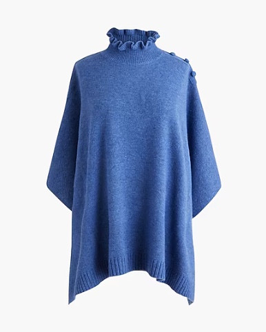 Blue ruffle neck poncho 

#LTKSaleAlert #LTKSeasonal #LTKFindsUnder50