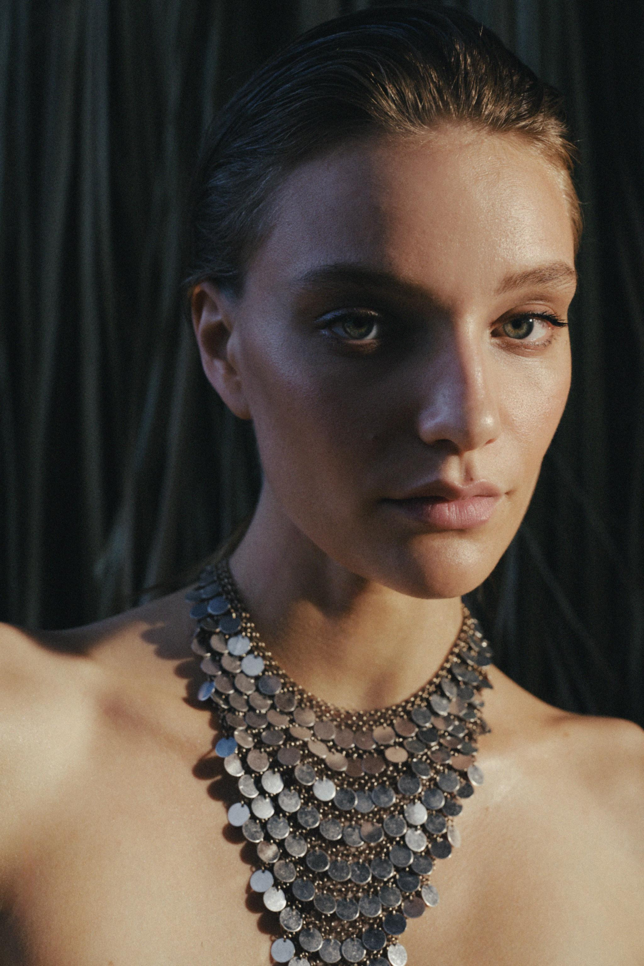 METAL PLATE BIB NECKLACE | Zara US