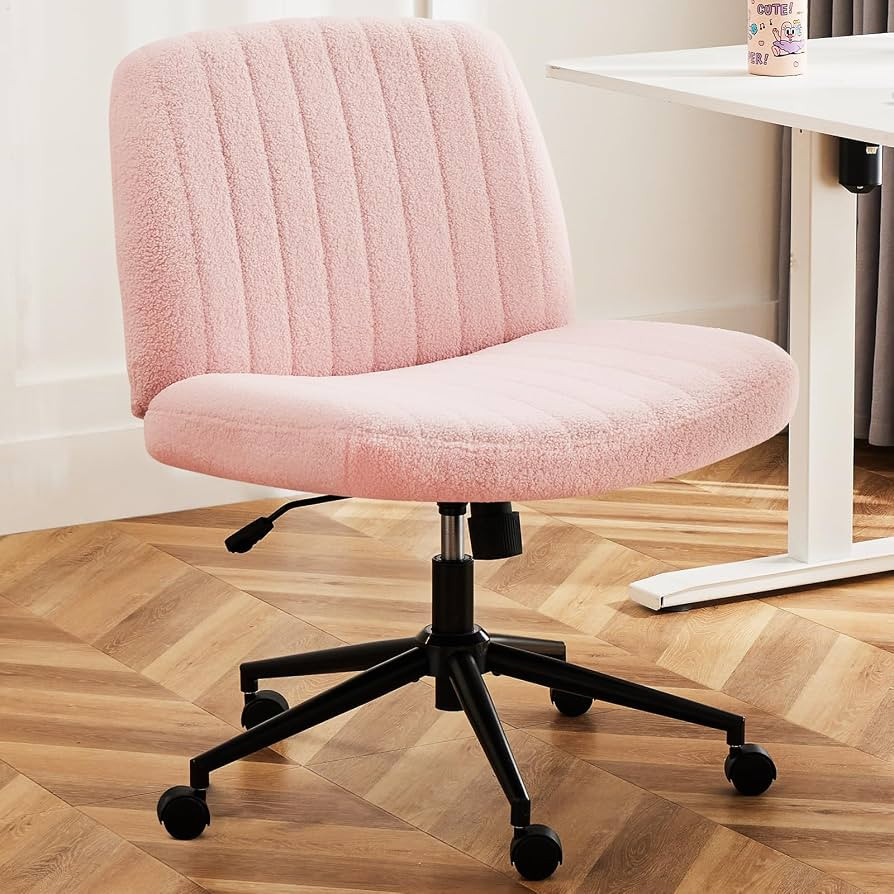 DUMOS Criss Cross Chair with Wheels, Legged Office Armless Wide Desk Seat with Dual-Purpose Base,... | Amazon (US)