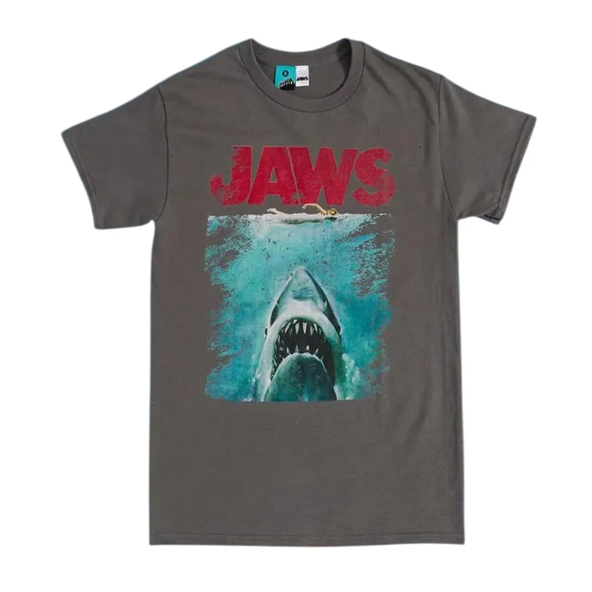 Charcoal Jaws Movie Poster Distressed T-Shirt | Debenhams | Debenhams UK