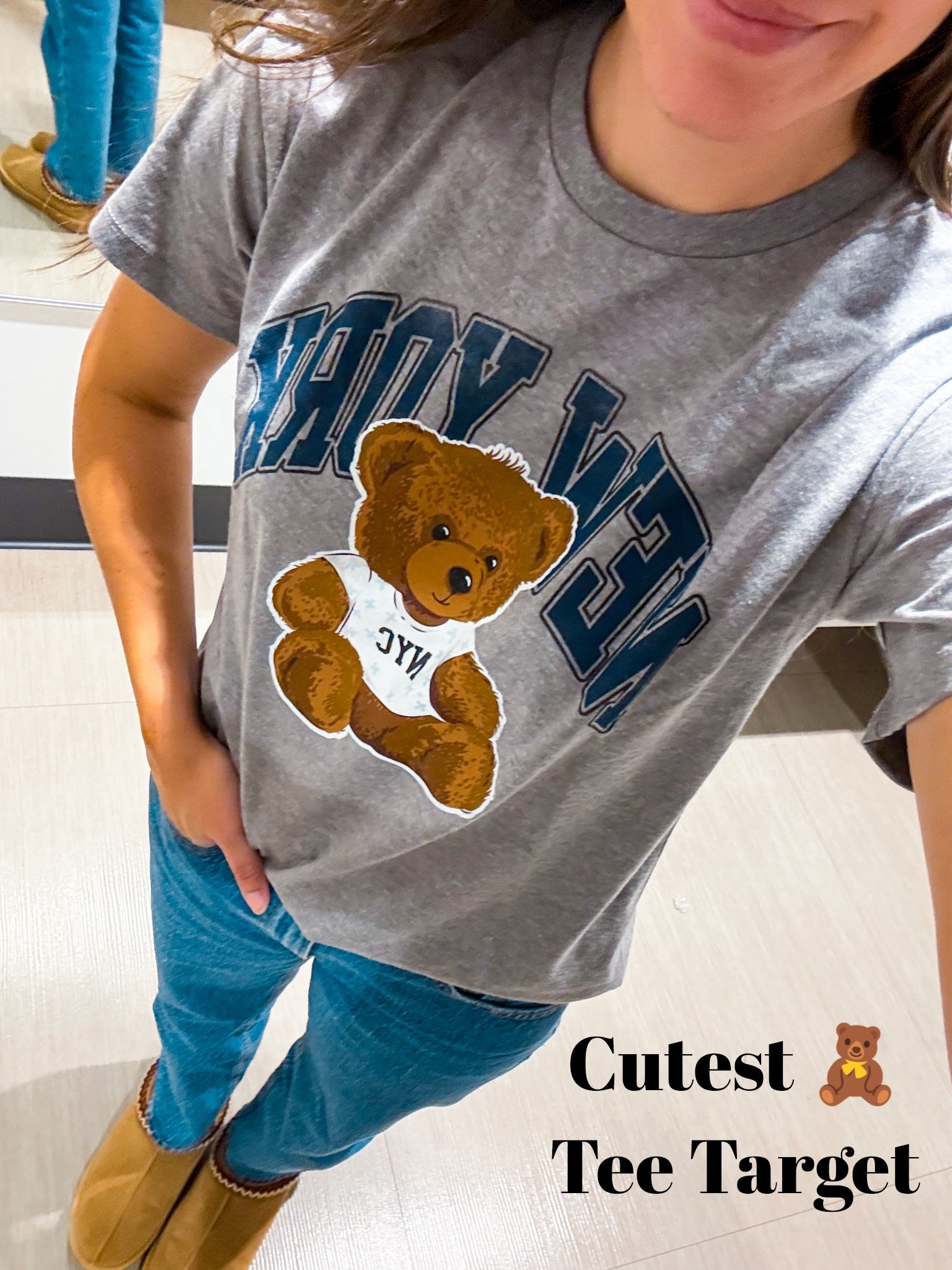 Cutest bear tee from Target! Wearing medium 
Denim tts xshort
Shoes tts 

#LTKFindsUnder100 #LTKFindsUnder50 #LTKStyleTip