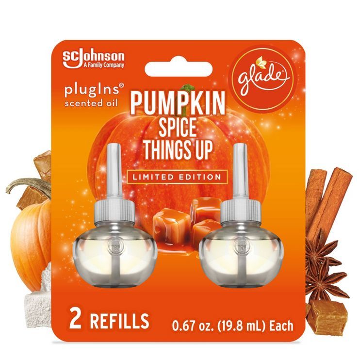 Glade PlugIns Scented Oil Air Freshener Refills - Pumpkin Spice Things Up - 1.34oz/2ct | Target