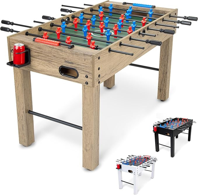 GoSports 48 Inch Game Room Size Foosball Table - Includes 4 Balls and 2 Cup Holders – Black, Oa... | Amazon (US)