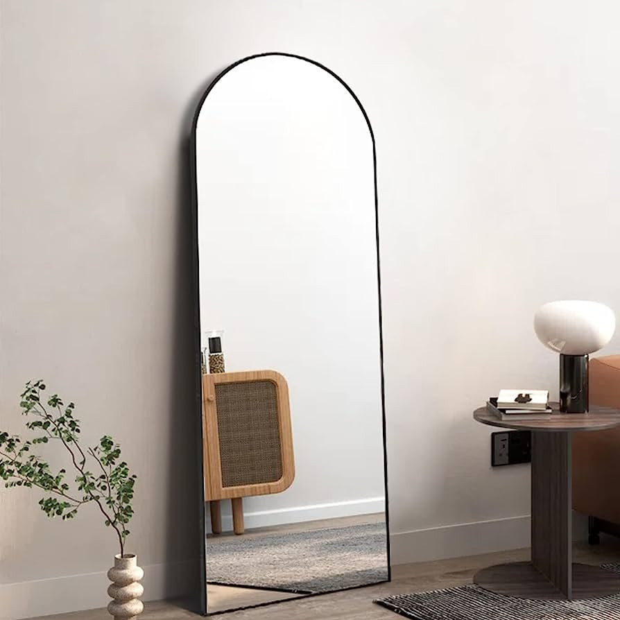Dewfig Arched Full Length Mirror, 65"*22", Large Floor Mirror with Stand, Full Body Mirror Standi... | Amazon (US)