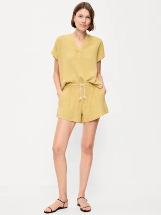 High-Waisted Crinkle Gauze Shorts | Old Navy (US)
