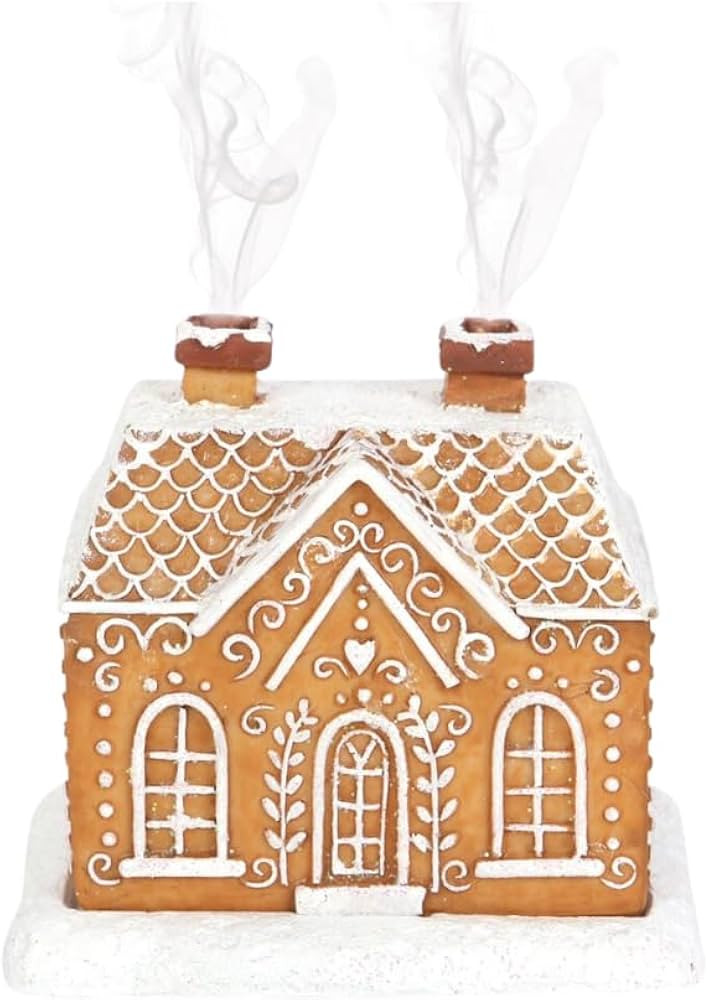 SJ TRADERS Gingerbread House Incense Cone Burner, Incense Cone Burner for Home & Living Room, Nov... | Amazon (UK)