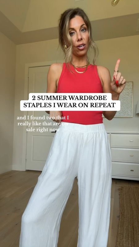 LOVE THIS ABERCROMBIE BASIC TANK THATS ON SALE THIS WEEKEND! These flowy wide leg high waisted pants are a dream too! Lined and SO COMFORTABLE!! In XS pants and small top  




#LTKfindsunder100 #LTKstyletip #LTKfindsunder50