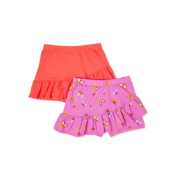 365 Kids From Garanimals Girls Ruffle Scooter Skirts, 2-Pack, Sizes 4-10 - Walmart.com | Walmart (US)