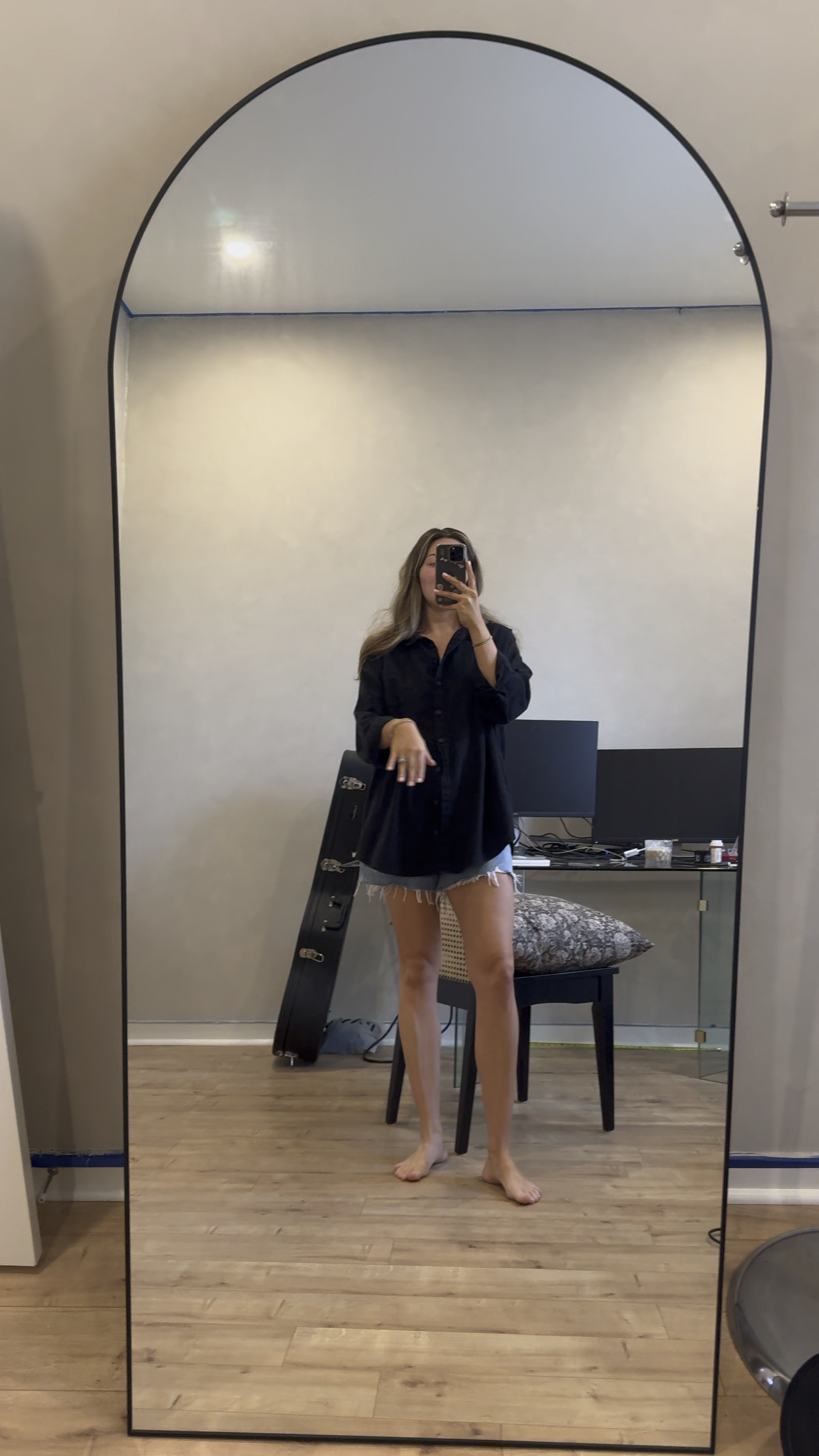 Just got this arched floor mirror for my office! I got the black, they also have gold. The price point is insane for the quality. It has a little stand as well. It’s literally from Walmart! I ordered online and it delivered in 2 days!!! 

#home #office #decor 

#LTKhome #LTKsalealert