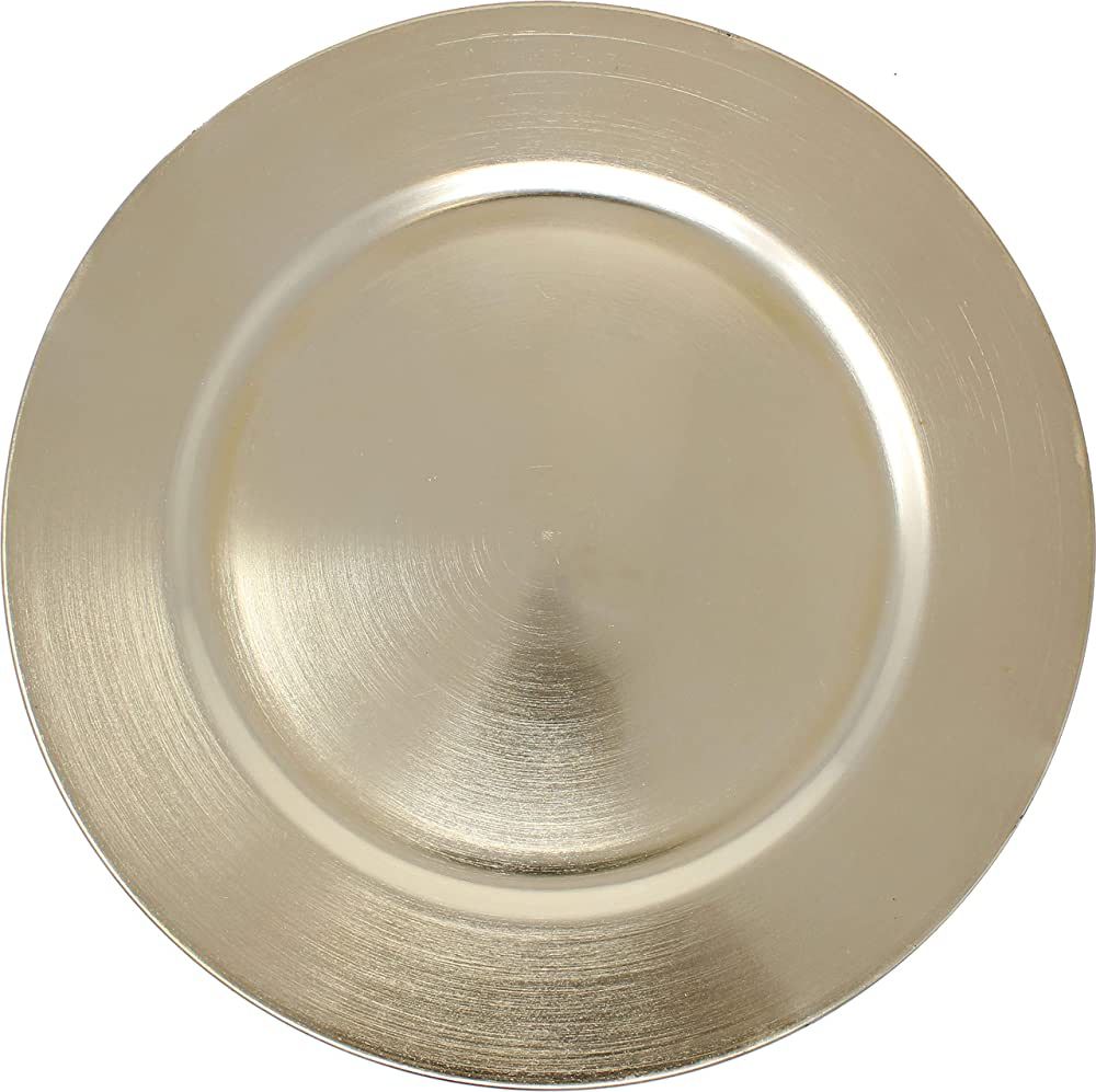 Ms Lovely Metallic Foil Charger Plates - Set of 6 - Made of Thick Plastic - Gold | Amazon (US)