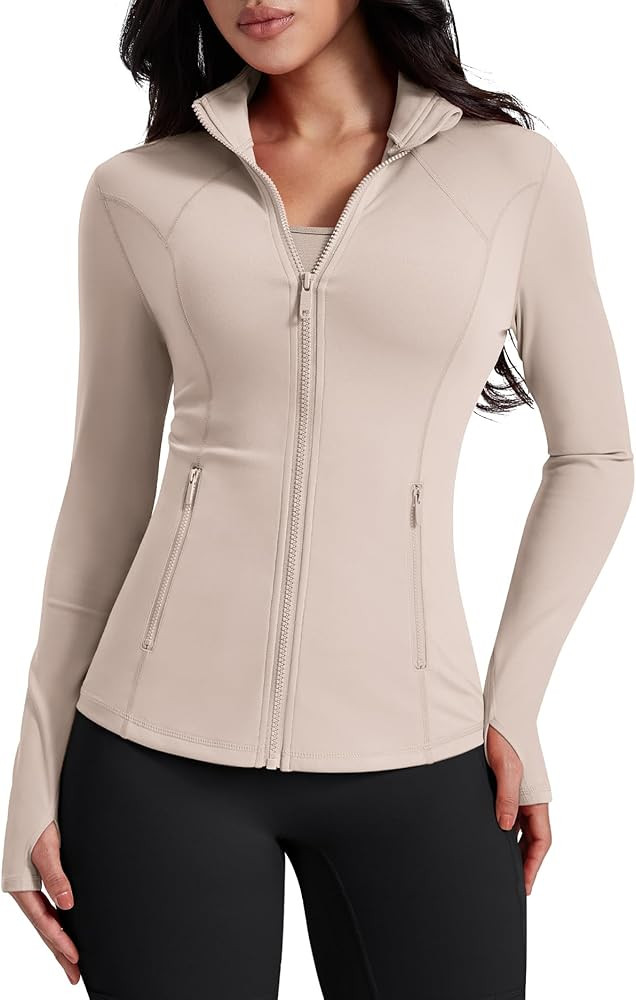 AVGO Womens Workout Jackets Lightweight Athletic Zip Up Jacket Slim Fit Running Gym Top with Pock... | Amazon (US)