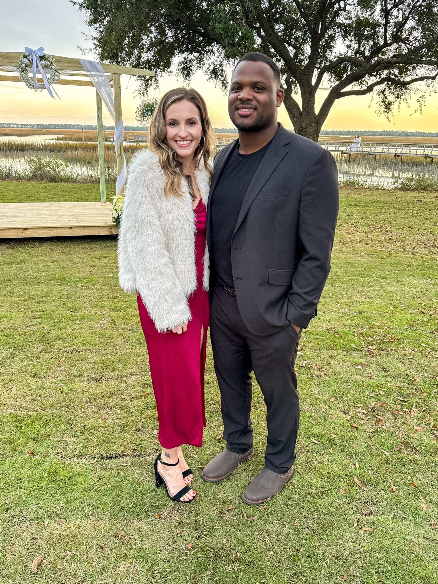 Outdoor winter wedding wear. This fur jacket is so warm!! 

#LTKSeasonal #LTKwedding #LTKfindsunder100